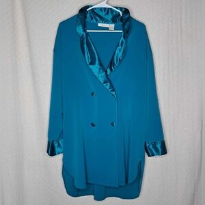 Victoria's Secret Teal Satin Trim Robe